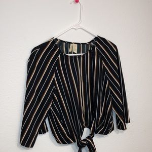 Japna Stripped Black Blouse